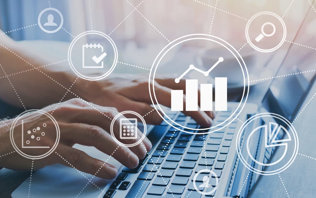 Illustration of business reporting and connected information